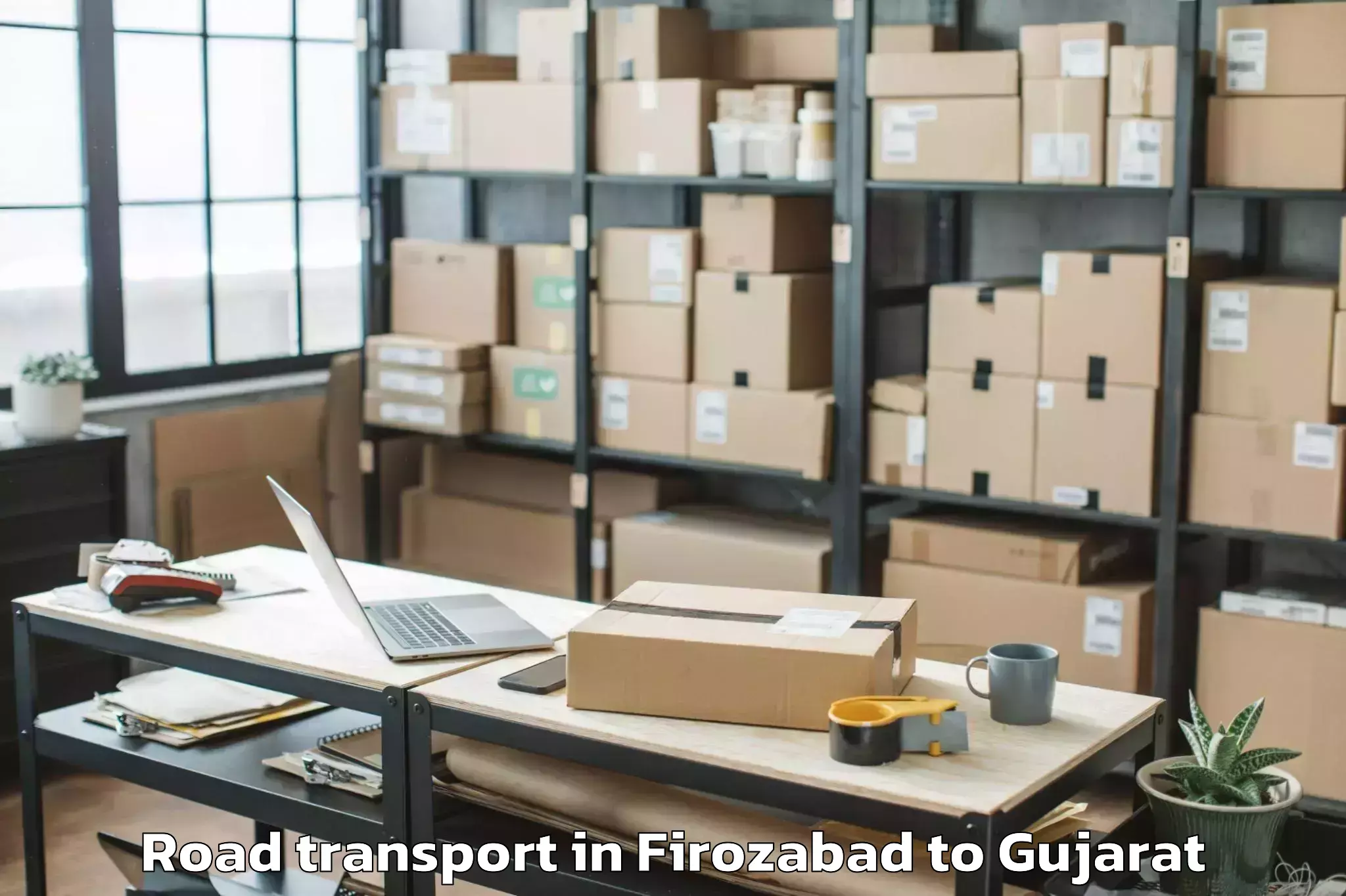 Top Firozabad to Gujarat Technological Universi Road Transport Available